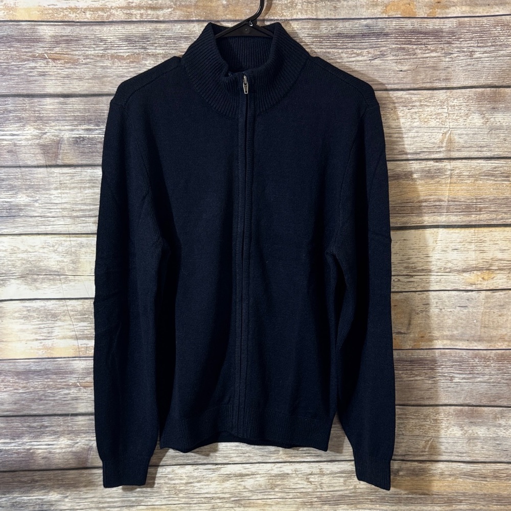 Men’s Port Authority Zip Up Sweater XS Navy Blue Mock Neck Jacket